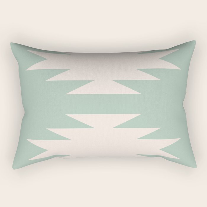 Geometric Southwestern Minimalism - Neutral Sage Green Rectangular Pillow Gallery Image 1