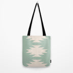 Geometric Southwestern Minimalism - Neutral Sage Green Tote Bag Gallery Image 2