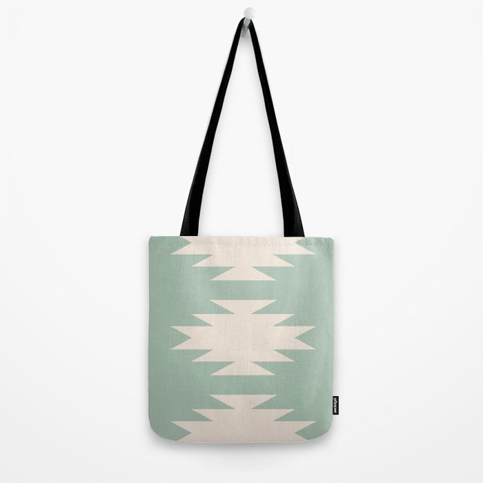 Geometric Southwestern Minimalism - Neutral Sage Green Tote Bag Gallery Image 2