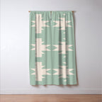 Geometric Southwestern Minimalism - Neutral Sage Green Window Curtain Gallery Image 3