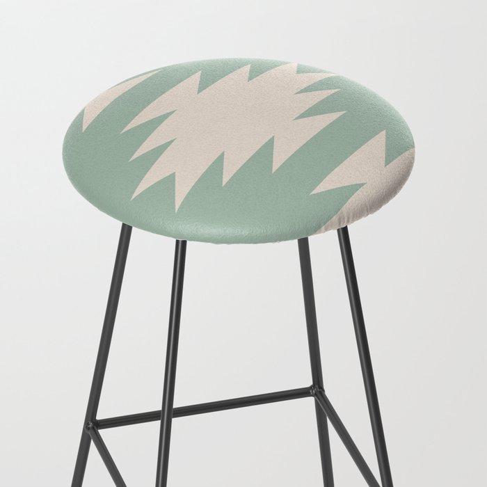 Geometric Southwestern Minimalism - Neutral Sage Green Stool Gallery Image 2
