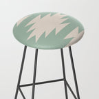 Geometric Southwestern Minimalism - Neutral Sage Green Stool Gallery Image 2