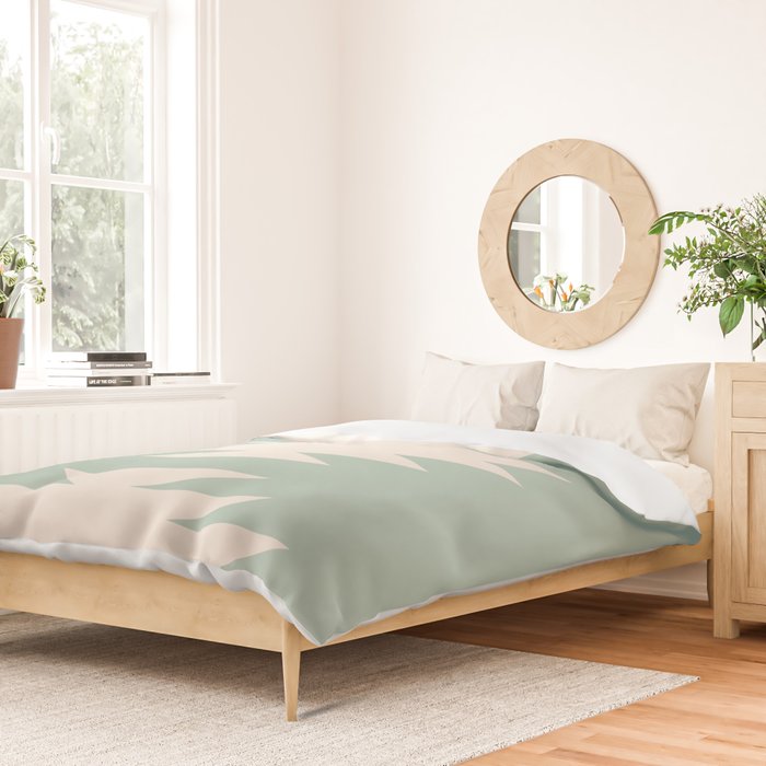 Geometric Southwestern Minimalism - Neutral Sage Green Duvet Cover Gallery Image 2