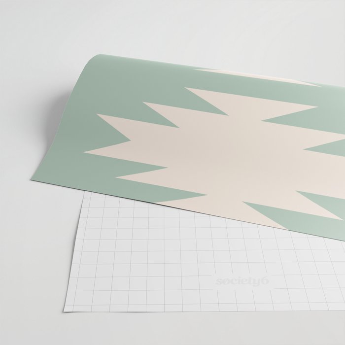 Geometric Southwestern Minimalism - Neutral Sage Green Wrapping Paper Gallery Image 2