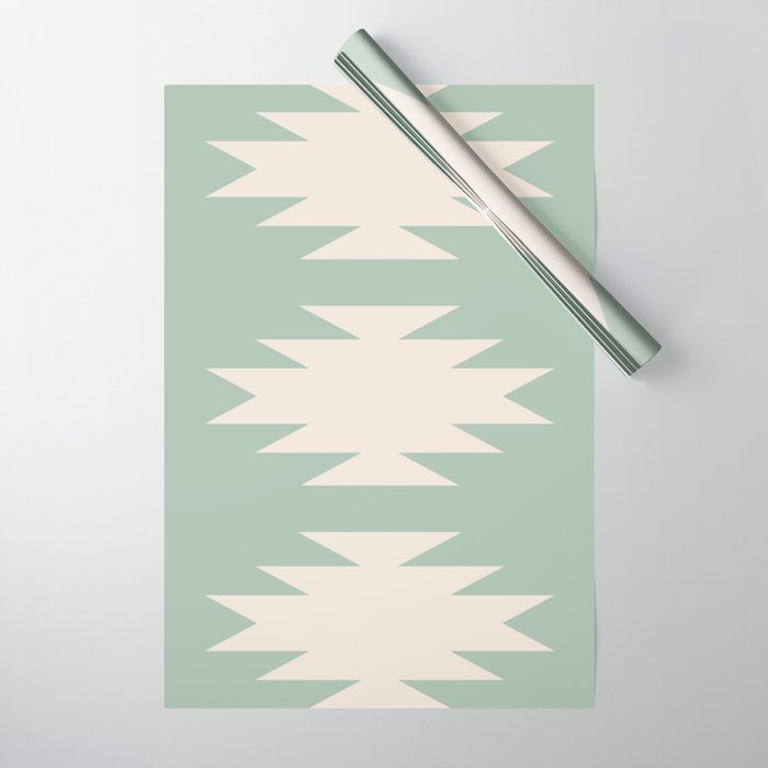 Geometric Southwestern Minimalism - Neutral Sage Green Wrapping Paper Gallery Image 1