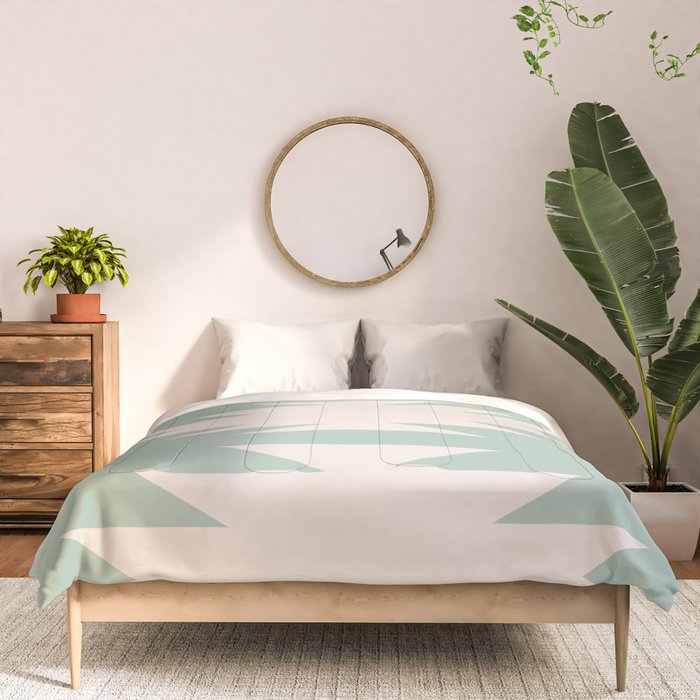 Geometric Southwestern Minimalism - Neutral Sage Green Comforter Gallery Image 3