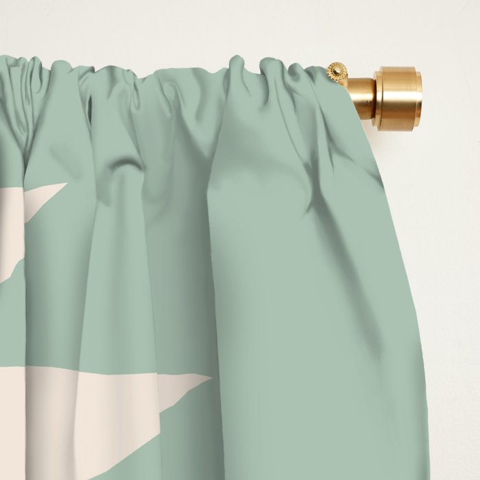 Geometric Southwestern Minimalism - Neutral Sage Green Window Curtain Gallery Image 2