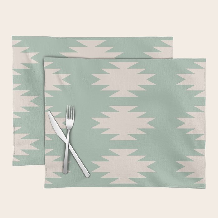 Geometric Southwestern Minimalism - Neutral Sage Green Placemat Gallery Image 1