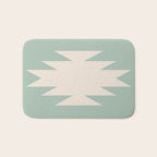 Geometric Southwestern Minimalism - Neutral Sage Green Bath Mat Gallery Image 1