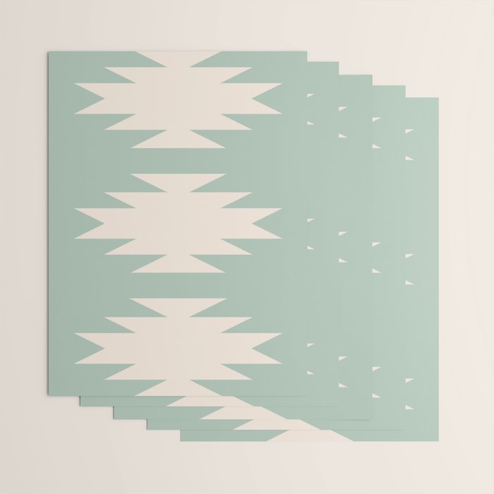 Geometric Southwestern Minimalism - Neutral Sage Green Wrapping Paper Gallery Image 3