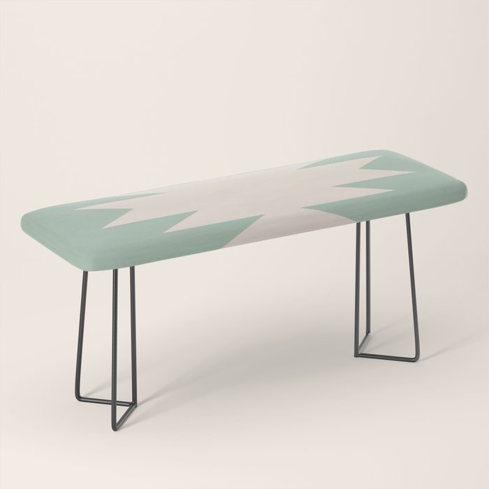 Geometric Southwestern Minimalism - Neutral Sage Green Bench Gallery Image 1
