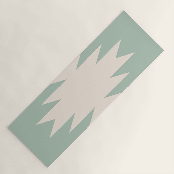 Geometric Southwestern Minimalism - Neutral Sage Green Yoga Mat Gallery Image 1