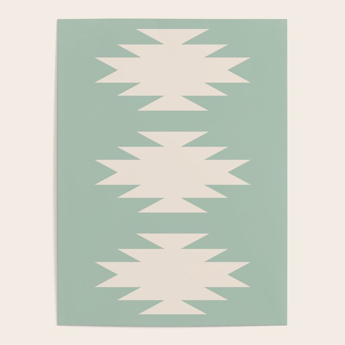 Geometric Southwestern Minimalism - Neutral Sage Green Poster Gallery Image 4