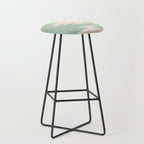 Geometric Southwestern Minimalism - Neutral Sage Green Stool Gallery Image 1