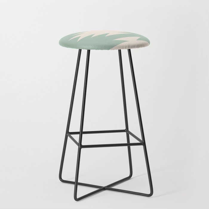 Geometric Southwestern Minimalism - Neutral Sage Green Stool Gallery Image 1