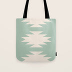 Geometric Southwestern Minimalism - Neutral Sage Green Tote Bag Gallery Image 1