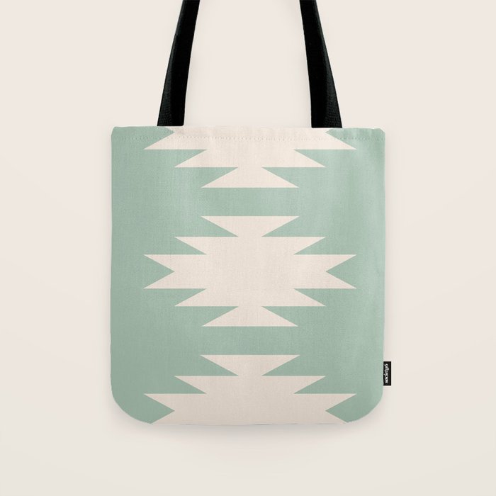Geometric Southwestern Minimalism - Neutral Sage Green Tote Bag Gallery Image 1