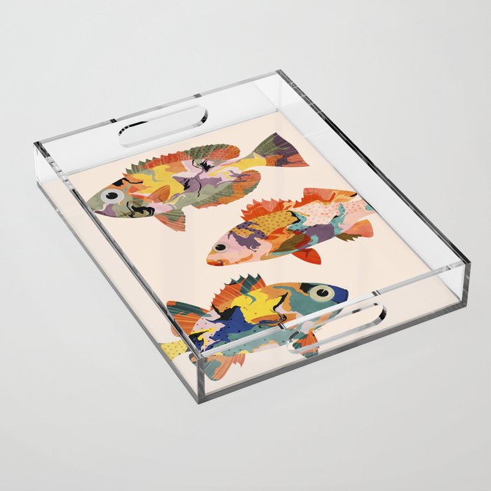 Fish collage Acrylic Tray Gallery Image 1
