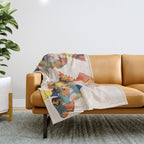 Fish collage Throw Blanket Gallery Image 1