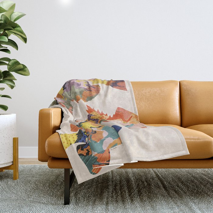 Fish collage Throw Blanket Gallery Image 1