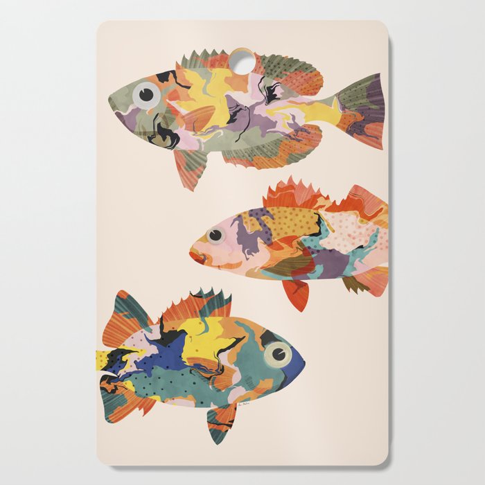 Fish collage Cutting Board Gallery Image 1