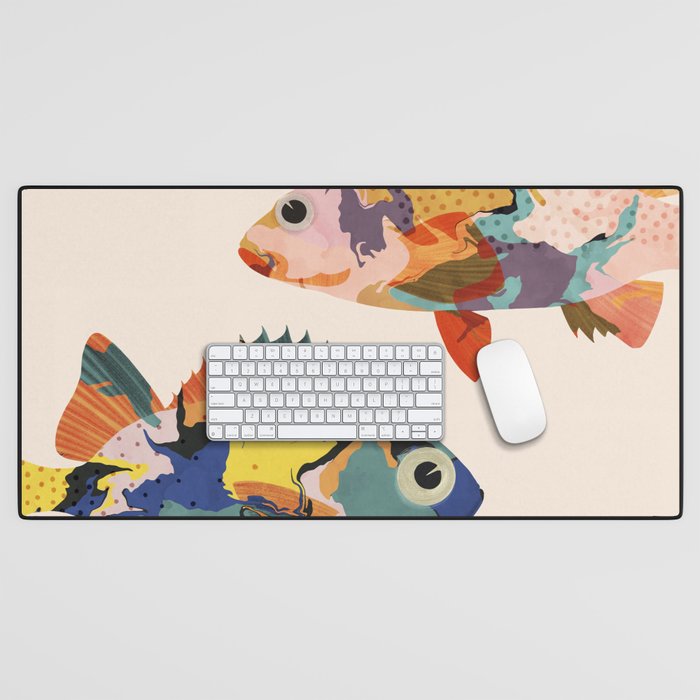 Fish collage Desk Mat Gallery Image 1