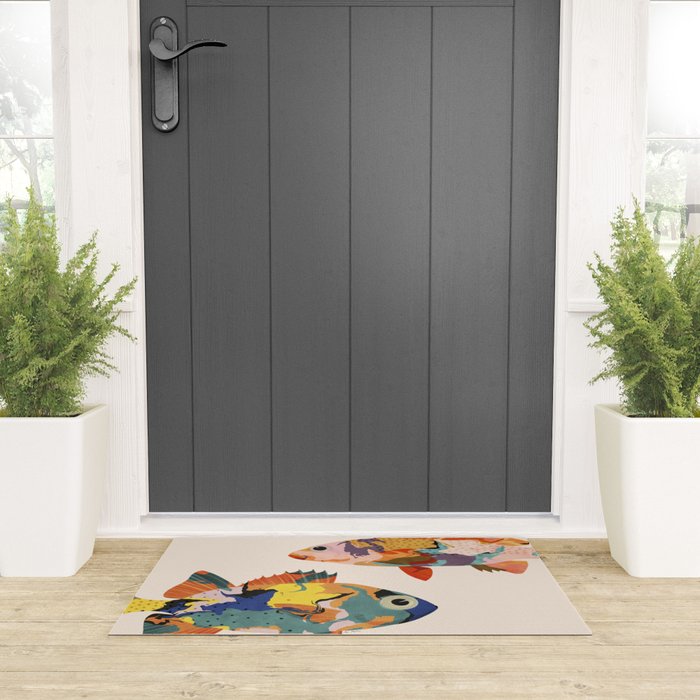 Fish collage Welcome Mat Gallery Image 3