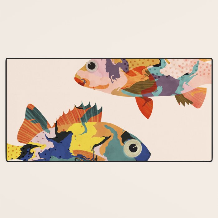 Fish collage Desk Mat Gallery Image 3