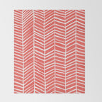 Coral Herringbone Throw Blanket Gallery Image 2