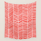 Coral Herringbone Wall Tapestry Gallery Image 4
