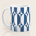 Mid Century Modern Geometric Half Oval Pattern 248 Navy Blue Coffee Mug Gallery Image 3