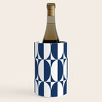 Mid Century Modern Geometric Half Oval Pattern 248 Navy Blue Wine Chiller Gallery Image 1