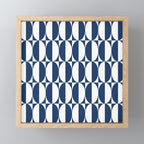 Mid Century Modern Geometric Half Oval Pattern 248 Navy Blue Mini Art Print Gallery Image 1