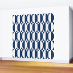 Mid Century Modern Geometric Half Oval Pattern 248 Navy Blue Wall Mural Gallery Image 2