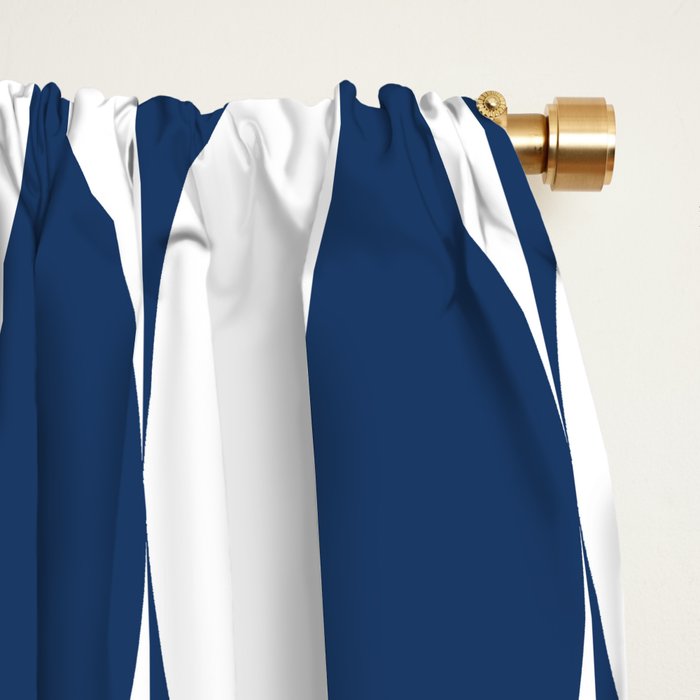Mid Century Modern Geometric Half Oval Pattern 248 Navy Blue Window Curtain Gallery Image 2
