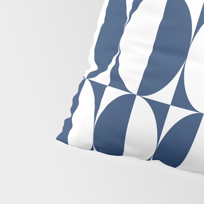 Mid Century Modern Geometric Half Oval Pattern 248 Navy Blue Pillow Sham Gallery Image 4