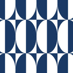 Mid Century Modern Geometric Half Oval Pattern 248 Navy Blue Coffee Mug Gallery Image 2