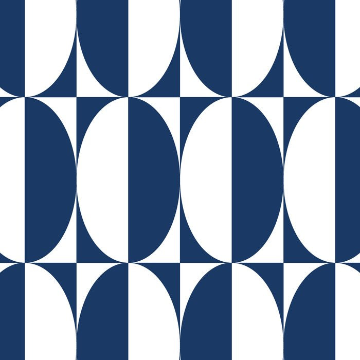 Mid Century Modern Geometric Half Oval Pattern 248 Navy Blue Coffee Mug Gallery Image 2