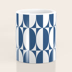 Mid Century Modern Geometric Half Oval Pattern 248 Navy Blue Coffee Mug Gallery Image 4