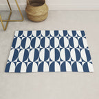 Mid Century Modern Geometric Half Oval Pattern 248 Navy Blue Rug Gallery Image 1