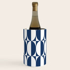Mid Century Modern Geometric Half Oval Pattern 248 Navy Blue Wine Chiller Gallery Image 3
