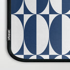 Mid Century Modern Geometric Half Oval Pattern 248 Navy Blue Laptop Sleeve Gallery Image 3