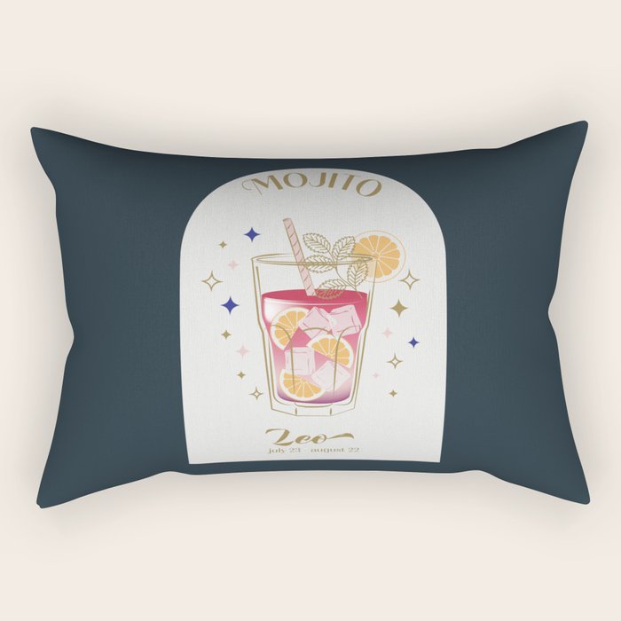 Mojito Cocktail Zodiac Sign Rectangular Pillow Gallery Image 1
