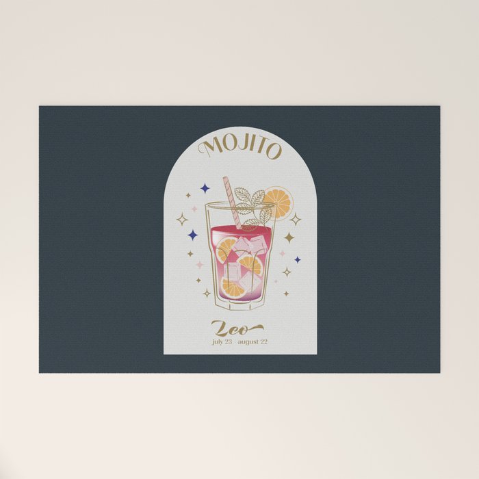 Mojito Cocktail Zodiac Sign Welcome Mat Gallery Image 1