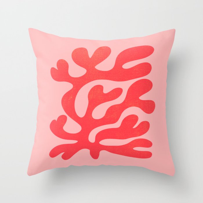 Red Salsa: Matisse Paper Cutouts 07 Throw Pillow Gallery Image 1