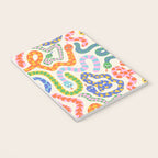 Happy Snakes Light - Bright Rainbow Textured Snakes With Funky Geometric Patterns on Cream Notebook Gallery Image 3