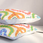 Happy Snakes Light - Bright Rainbow Textured Snakes With Funky Geometric Patterns on Cream Pillow Sham Gallery Image 3