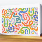 Happy Snakes Light - Bright Rainbow Textured Snakes With Funky Geometric Patterns on Cream Wall Mural Gallery Image 2