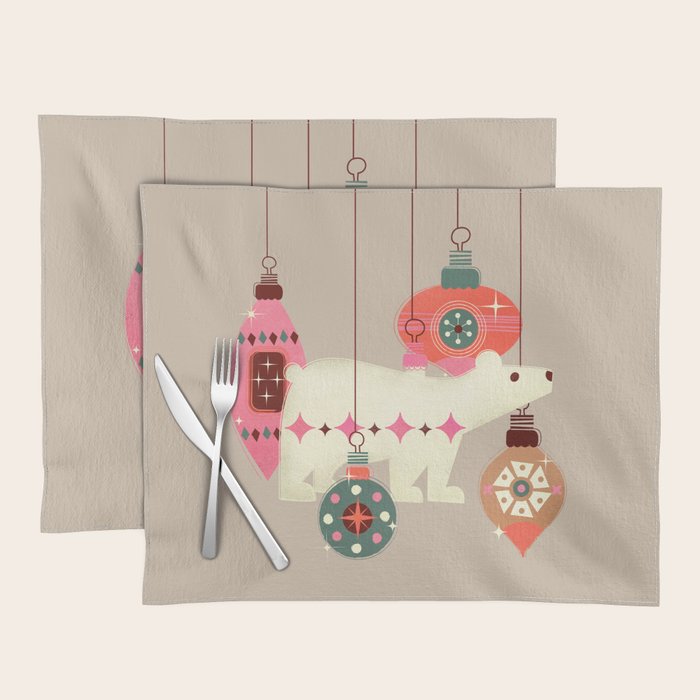 Festive Baubles With A Polar Bear Placemat Gallery Image 1