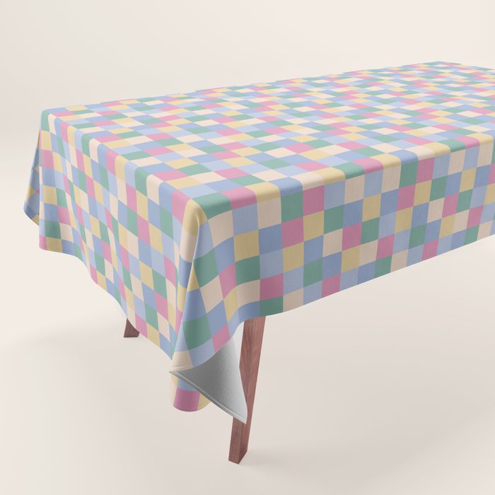 Bold Pastel Checks Pattern - Small XXXII Tablecloth Gallery Image 1